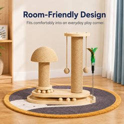 NonoPets Modern Mushroom Cat Tree with Sisal Scratching Column, Climbing Platform & Hanging Toys slide 2 of 8