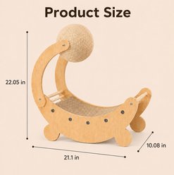 NonoPets Moon Shape 22-in Polyester Cat Scratching Board & Scratch Ball, Beige slide 2 of 9