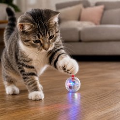 NonoPets Motion-Activated LED Smart Auto-Shutoff Glowing & Light-Up Chasers Ball Cat Toy slide 1 of 9