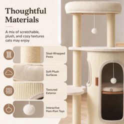 NonoPets Multi-Level Space-Saving Modern Cat Tree Tower & Condo with Bed slide 2 of 9