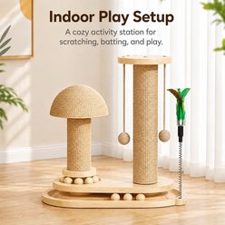 NonoPets Multi-Level Tower Mushroom Cat Tree with Sisal Scratching Post slide 2 of 8
