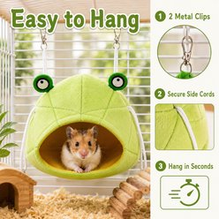 NonoPets Plush Banana-Shaped Hanging Hammock Sleeping Bed Hideout Nest for Hamsters & Small Animals, Green slide 2 of 9