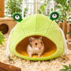 NonoPets Plush Banana-Shaped Hanging Hammock Sleeping Bed Hideout Nest for Hamsters & Small Animals, Green