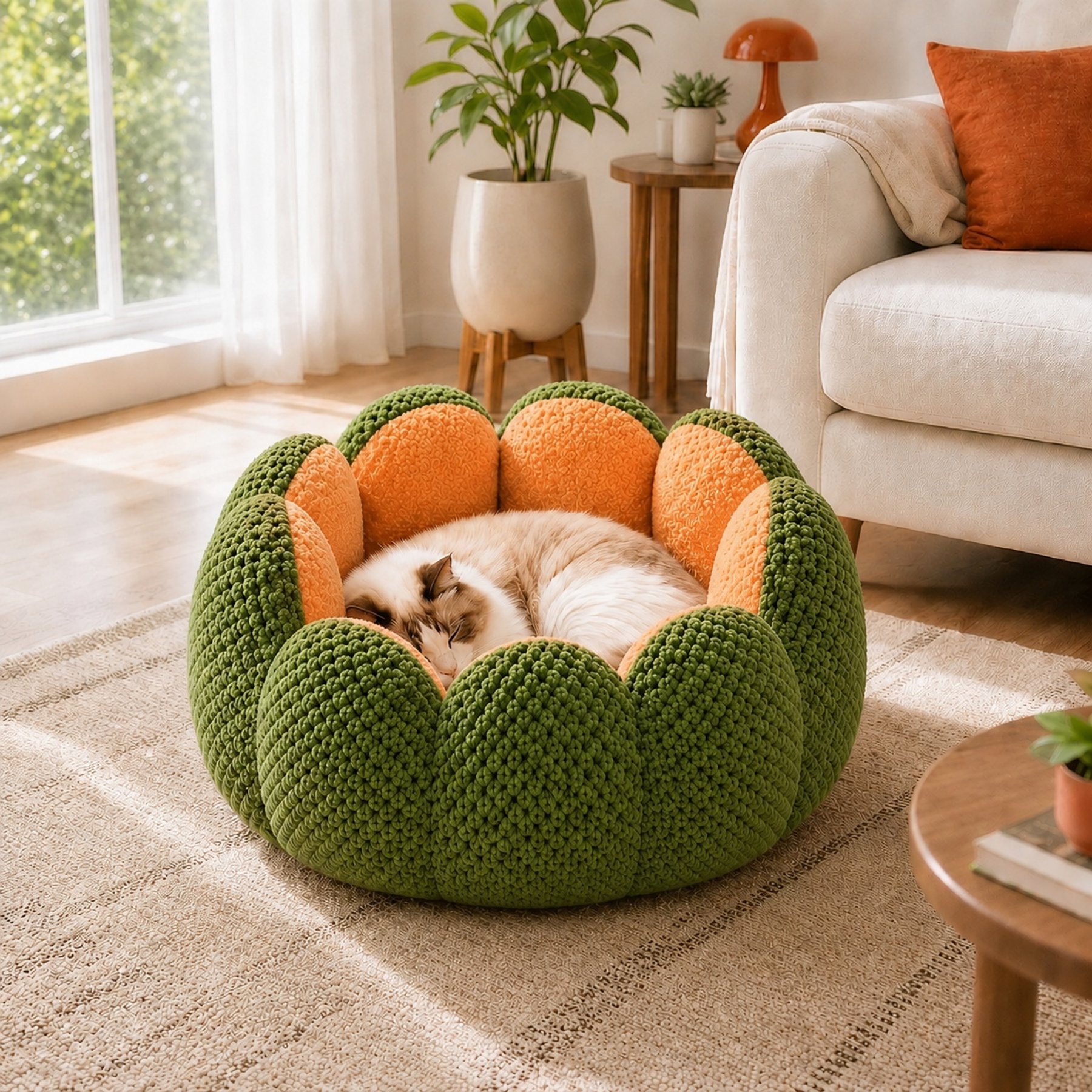NonoPets Plush Flower Dog & Cat Bed, Large