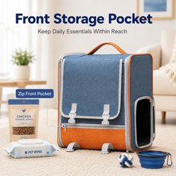 NonoPets Retro-Style Ventilated Dog & Cat Backpack, Blue slide 2 of 9