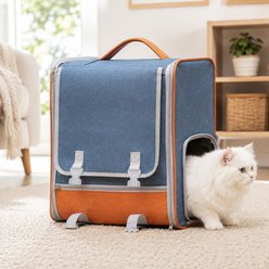 NonoPets Retro-Style Ventilated Dog & Cat Backpack, Blue slide 1 of 9