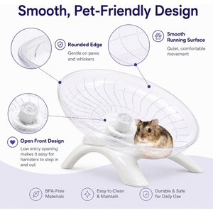NonoPets Silent Flying Saucer Exercise Wheel Running Disc Activity Toy with Stable 4-Point Support Base for Hamsters Gerbils Mice & Small Pets, Black