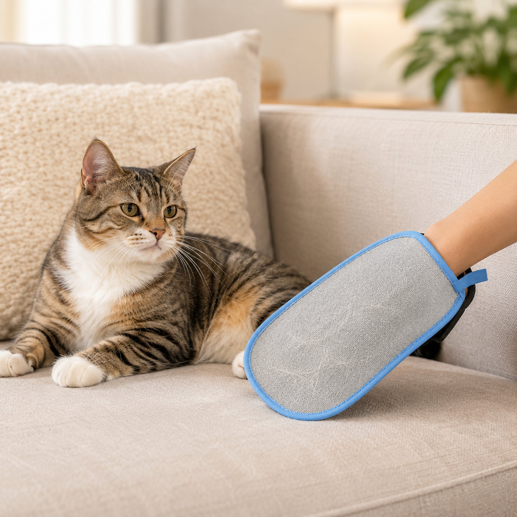 NonoPets Soft Fabric Grip Reusable Hair Removal Dog Grooming Glove
