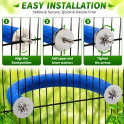 NonoPets U-Shaped Quartz Large 10-in Non-Slip Pedicure Standing Bar, Durable Nail Trimming Surface with Dual Wing-Nut Mounting Bird Grooming Perch, Blue slide 2 of 9