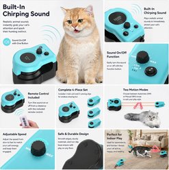 NonoPets USB Rechargeable Interactive Chase Adjustable Speed LCD Display Electronic Robot Remote Control Dog & Cat Toy, Blue slide 2 of 9