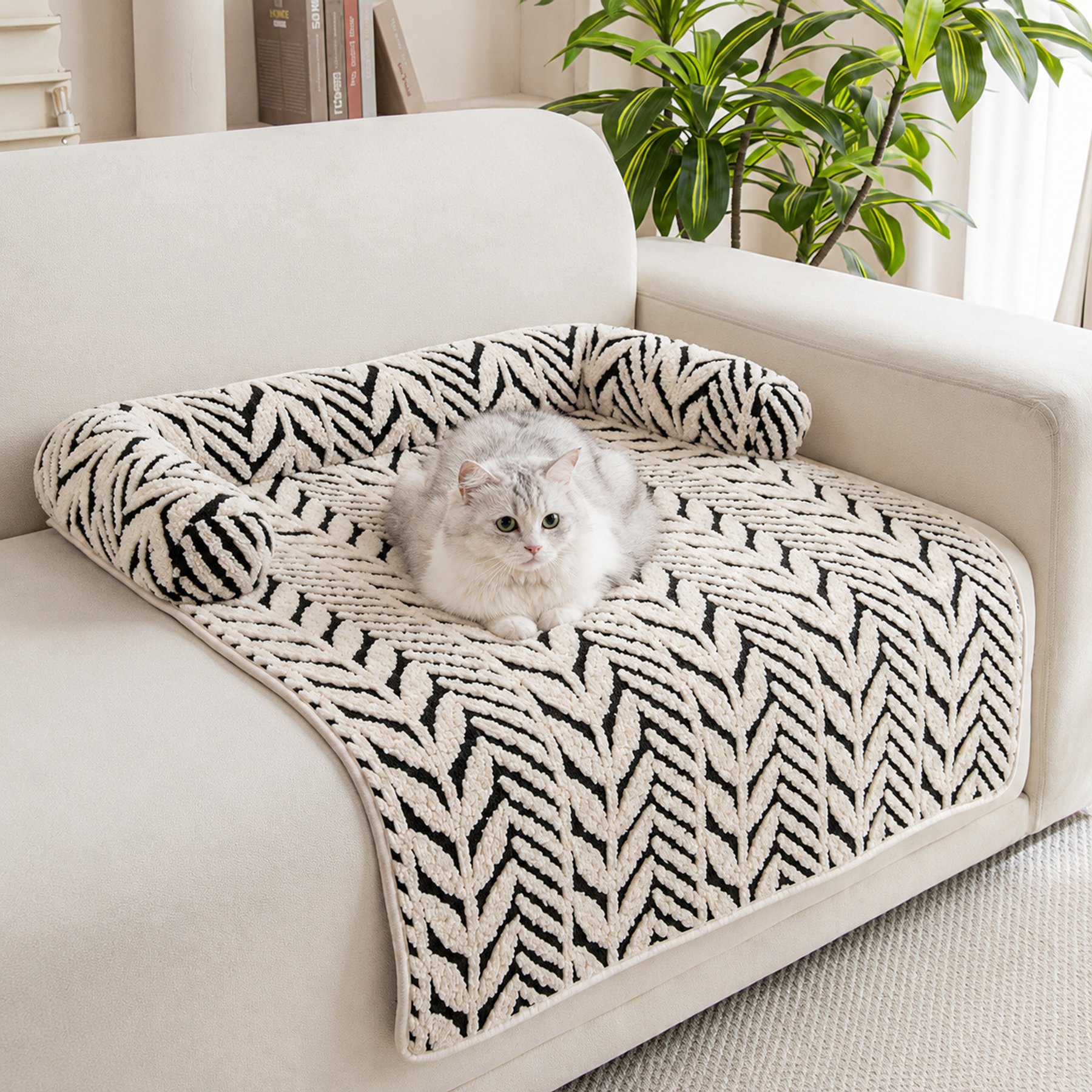 NonoPets Washable Chenille Non-Slip, Portable & Supportive Cushion Sofa Bed for Dogs & Cats, Medium