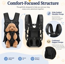 NonoPets Water-Resistant Fabric Adjustable Interior Tether Dog & Cat Front Carrier Backpack, Small slide 2 of 8