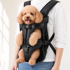 NonoPets Water-Resistant Fabric Adjustable Interior Tether Dog & Cat Front Carrier Backpack, Small