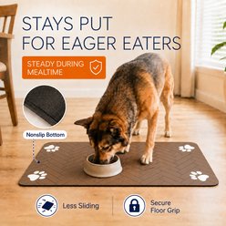 NonoPets Waterproof Non-Slip Dog & Cat Placemat, Brown, 11.8 x 19.7-in slide 2 of 9