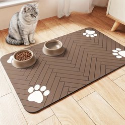 NonoPets Waterproof Non-Slip Dog & Cat Placemat, Brown, 11.8 x 19.7-in slide 1 of 9