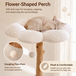 NonoPets Wood Multi-Level Cat Climbing Tower with Sisal Scratching Texture, White slide 2 of 8