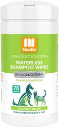 Nootie Cucumber Melon Dog & Cat Waterless Shampoo Wipes, 70 count