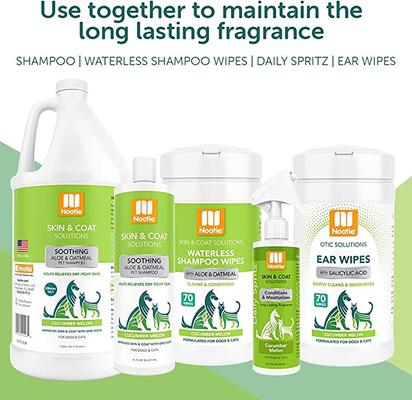 Show full view: Nootie Cucumber Melon Dog & Cat Waterless Shampoo Wipes, 70 count slide 5 of 7