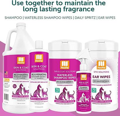 Show full view: Nootie Japanese Cherry Blossom Dog & Cat Waterless Shampoo Wipes, 70 count slide 6 of 8