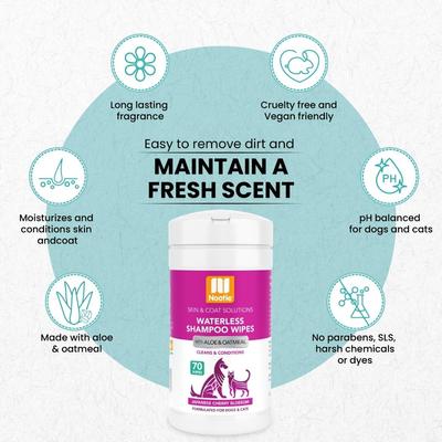 Show full view: Nootie Japanese Cherry Blossom Dog & Cat Waterless Shampoo Wipes, 70 count slide 3 of 8