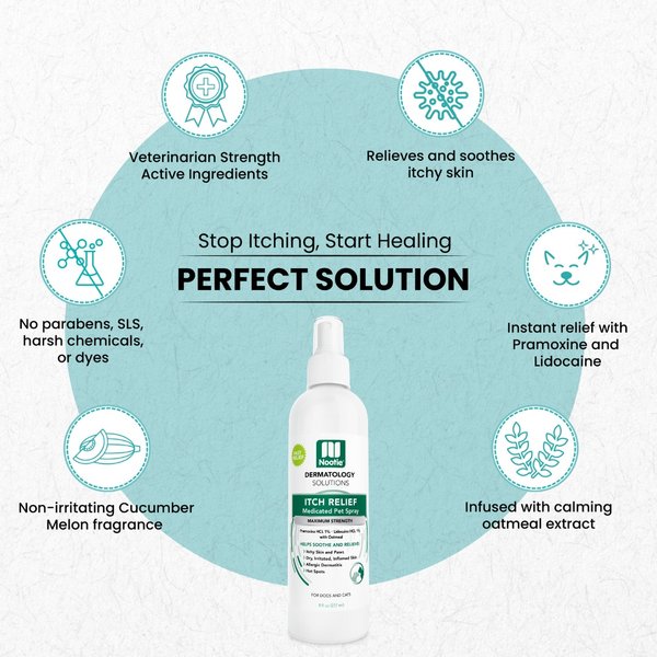 Show full view: Nootie Medicated Itch Relief Spray for Dogs & Cats, 8-fl oz bottle slide 3 of 8