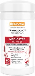 Nootie Medicated Pet Wipes Topical Ear & Skin Treatment for Dogs & Cats, 70 count