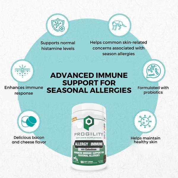 Nootie Progility Allergy & Immune for Seasonal Allergies Soft Chew Supplement for Dogs, 90 count