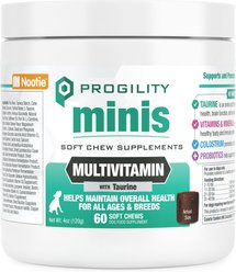 Nootie Progility Minis Multvitamin with Taurine Soft Chew Supplement for Dogs, 60 count