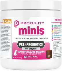 Nootie Progility Minis Pre & Probiotics with Enzymes Soft Chew Supplements, 60 count