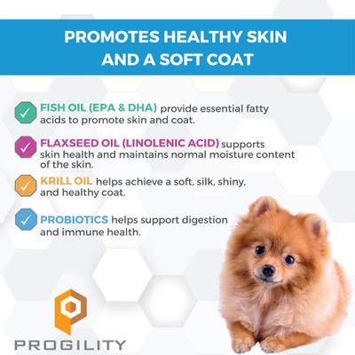 Show full view: Nootie Progility Minis Skin & Coat with Krill Oil Soft Chew Supplement for Dogs, 60 count slide 3 of 5