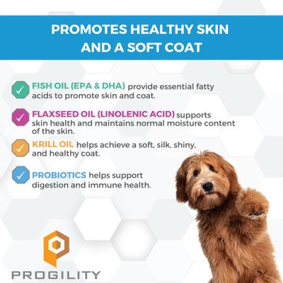 Show full view: Nootie Progility Skin & Coat with Krill Oil Soft Chew Supplement for Dogs, 90 count slide 3 of 6