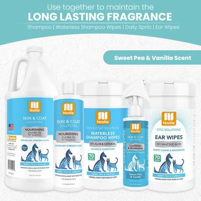 Show full view: Nootie Sweet Pea & Vanilla Dog & Cat Waterless Shampoo Wipes, 70 count slide 6 of 9