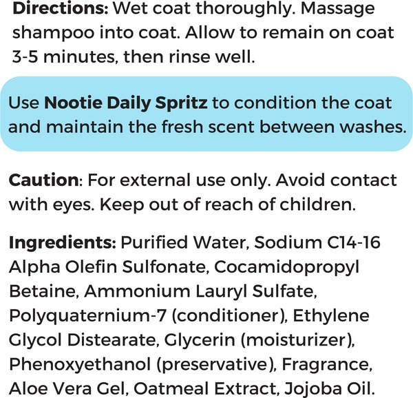 Show full view: Nootie Sweet Pea & Vanilla Nourishing Formula Dog Shampoo, 16-fl oz bottle slide 6 of 9