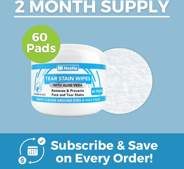 Nootie Tear Stain Removal Wipes, 60 count