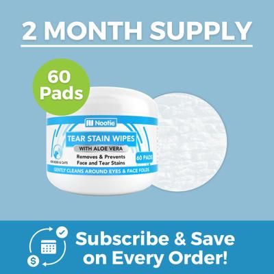 Show full view: Nootie Tear Stain Removal Wipes, 60 count slide 3 of 6