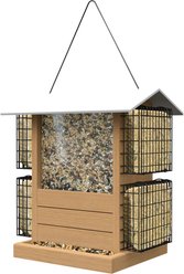 Nordic Deluxe Ranch with Teak Finish Eucalyptus Wood, White Metal Roof & 4 Suet Cages Wild Bird Feeder slide 1 of 2
