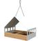 Show in main carousel: Nordic Fly-Thru Platform with Teak Finish Eucalyptus Wood & White Metal Roof Wild Bird Feeder slide 1 of 3