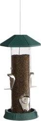 North States 2-in-1 Hinged-Port Bird Feeder, 4-Perch, Green