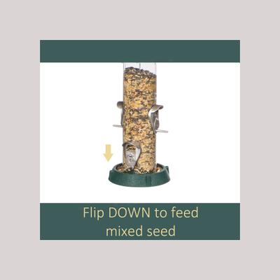 Show full view: North States 2-in-1 Hinged-Port Bird Feeder, 4-Perch, Green slide 4 of 7