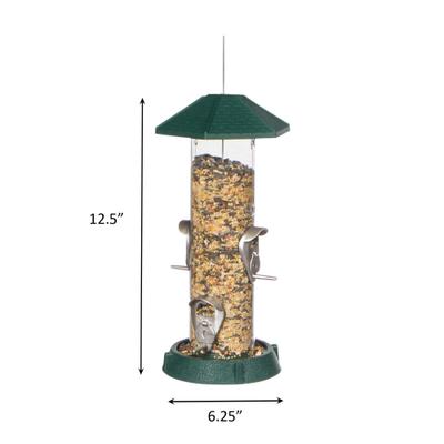 Show full view: North States 2-in-1 Hinged-Port Bird Feeder, 4-Perch, Green slide 5 of 7