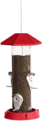 North States 2-in-1 Hinged-Port Bird Feeder, 4-Perch, Red