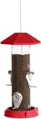 Show full view: North States 2-in-1 Hinged-Port Bird Feeder, 4-Perch, Red slide 1 of 7