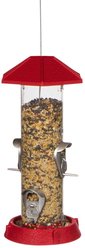 North States 2-in-1 Hinged-Port Bird Feeder, 4-Perch, Red slide 2 of 6