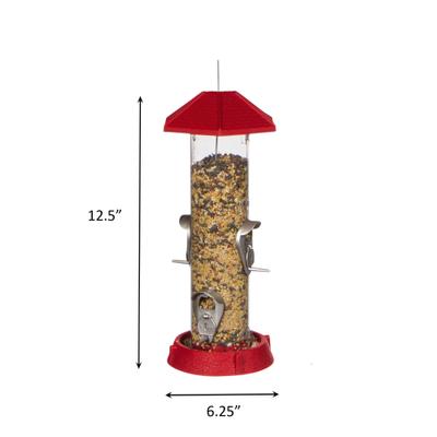Show full view: North States 2-in-1 Hinged-Port Bird Feeder, 4-Perch, Red slide 5 of 7