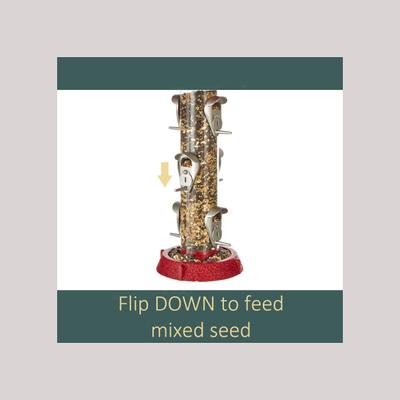 Show full view: North States 2-in-1 Hinged-Port Bird Feeder, 6-Perch, Red slide 4 of 8