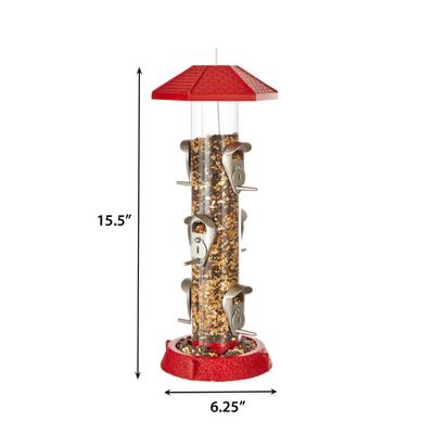 Show full view: North States 2-in-1 Hinged-Port Bird Feeder, 6-Perch, Red slide 5 of 8