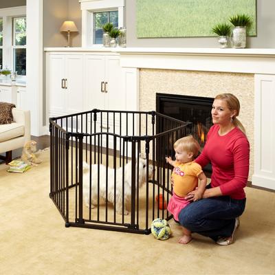 Show full view: North States 3-in-1 Arched Metal Superyard Dog Gate, Bronze slide 4 of 6
