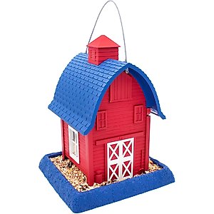 North States Americana Barn Bird Feeder, Red & Blue