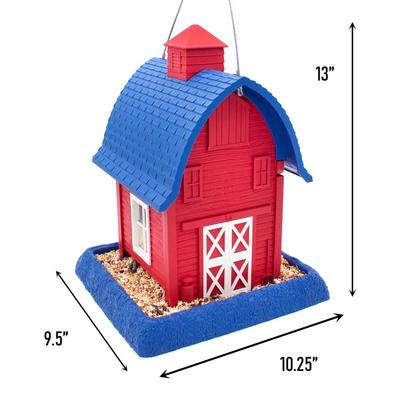 Show full view: North States Americana Barn Bird Feeder, Red & Blue slide 6 of 10