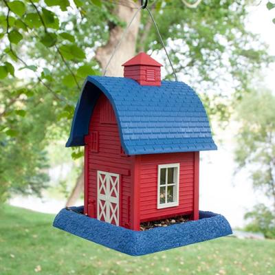 Show full view: North States Americana Barn Bird Feeder, Red & Blue slide 9 of 10